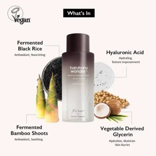 Haruharu Wonder Black Rice Hyaluronic Toner (10.1 oz XXL JUMBO Size) for Sensitive Skin by Haru | Free of Alcohol & Fragrance image {4}