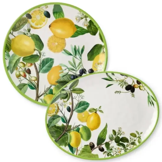 Certified International 2pc Limone Melamine Platter Set image {5}