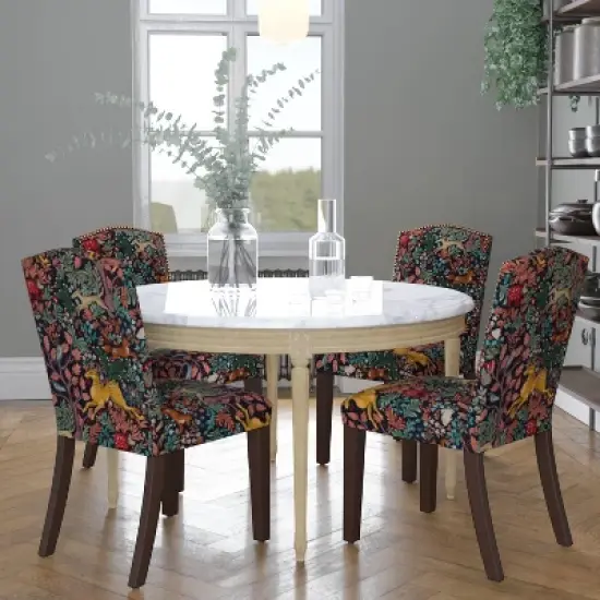 Ayala Nail Button Patterned Dining Chair Frolic Navy - Skyline Furniture image {5}