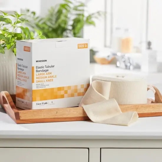 McKesson Spandagrip Cotton-Poly Blend Elastic Tubular Support Bandage Beige NonSterile Size D 3" x 11 Yd 1 Ct image {4}