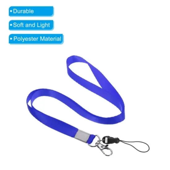 Unique Bargains Polyester Wear-resistant Name Tag Neck Lanyards with Hook 20 Pcs image {2}