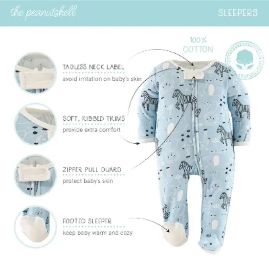 The Peanutshell Safari 30 Piece Newborn Layette Set, Blue/Neutral, 0-3 Months image {4}