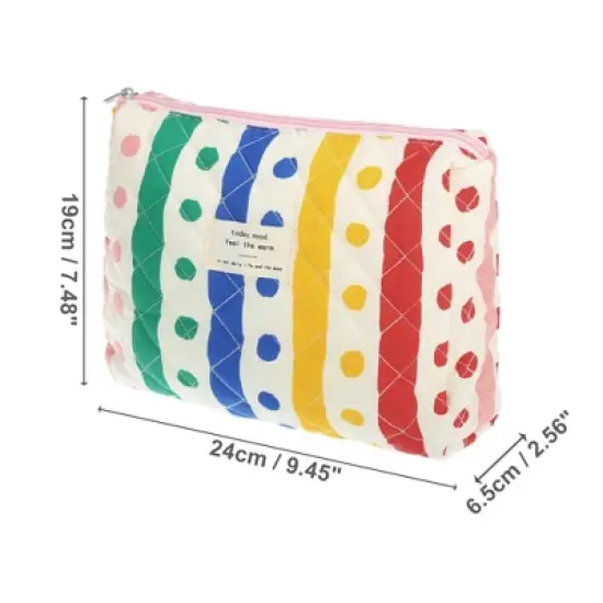 Unique Bargains Durable Medium Quilted Makeup Bag Assorted Color 1 Pc image {1}