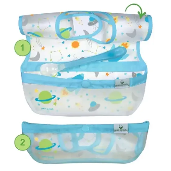 green sprouts Snap & Go Wipe-off Bibs 3pk image {5}