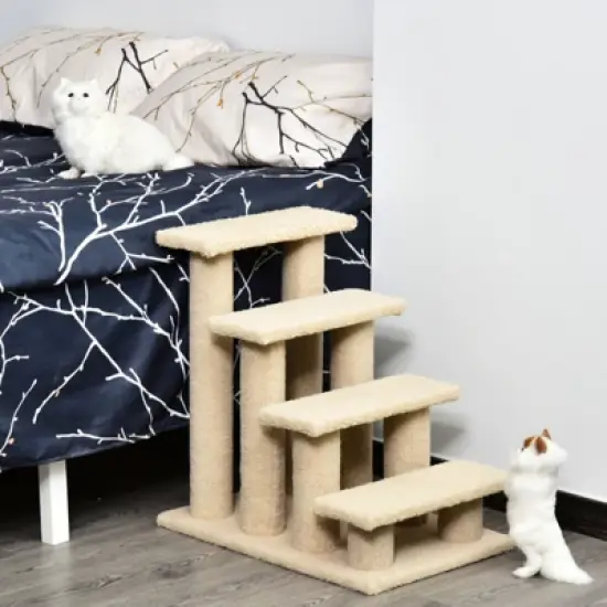 Multipet 4-Step Multi-Level Carpeted Cat Scratching Post Pet Stairs image {1}