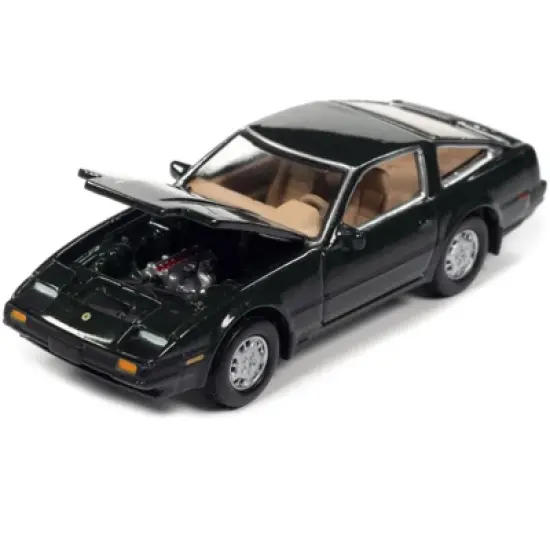 1984 Nissan 300ZX Dark Green with Black Stripes Limited Edition to 12480 pieces 1/64 Diecast Model Car by Johnny Lightning image {2}