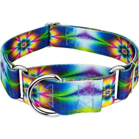 Country Brook Petz 1 1/2 Inch Tie Dye Flowers Martingale Dog Collar image {11}
