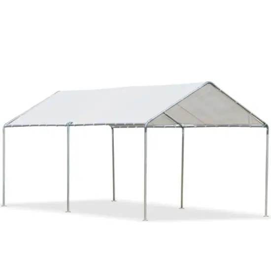 Outsunny 10'x20' Carport Heavy Duty Galvanized Car Canopy with Included Anchor Kit, 3 Reinforced Steel Cables image {3}