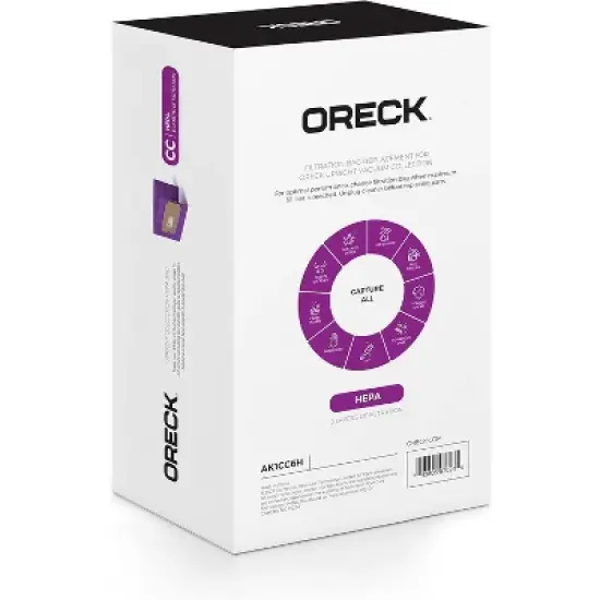 Oreck Type CC HEPA Upright Vacuum Cleaner Bag, AK1CC6H, 6-Pack, Purple image {1}