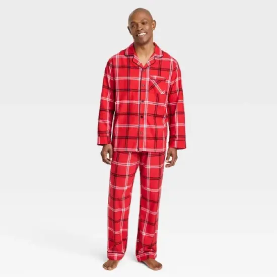 Men's Plaid Flannel Matching Family Pajama Set - Wondershop&trade; Red image {3}