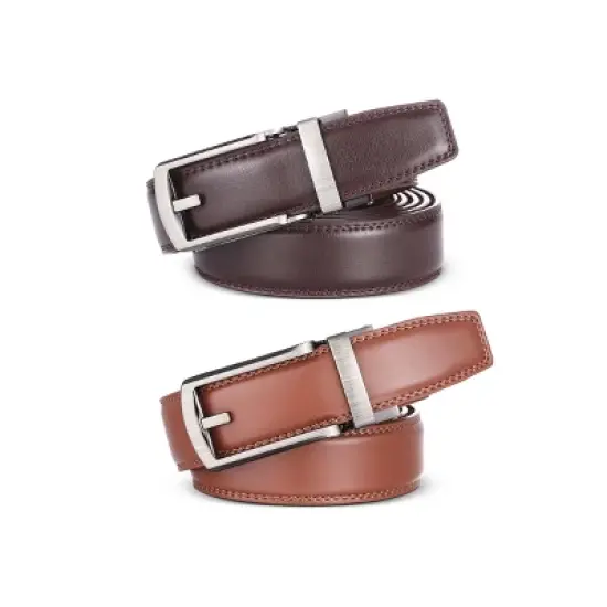 Men's Sleek Chic Leather Linxx 2 Pack Ratchet Belt image {1}
