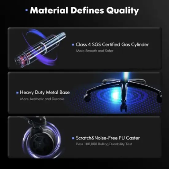 Sweat-proof PU Leather Gaming Chair Fixed up Armrest Lumbar Support Ergonomic Arm Chair With Double Arm & Footrest image {5}