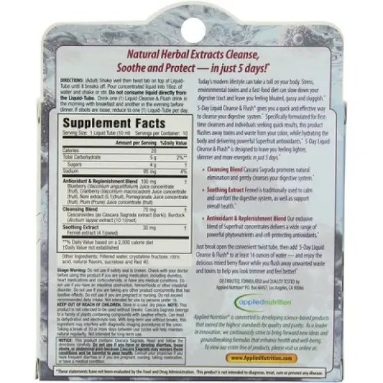 Applied Nutrition Herbal Supplements 5 Day Liquid Cleanse & Flush Liquid - Mixed 10ct image {1}