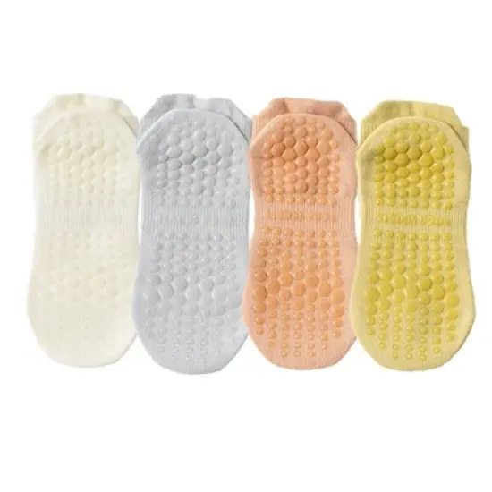 Anna-Kaci 4-Pack Women's Mesh Top Non-Slip Yoga Socks with Full Sole Grips and Breathable Lightweight Fabric image {8}