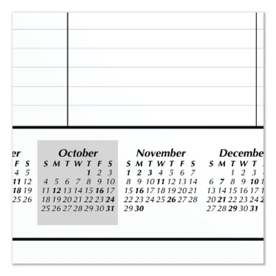 Academic Year Ruled Desk Pad, 21.75 x 17, White Sheets, Black Binding, Black Corners, 16-Month: Sept 2025 to Dec 2026 image {3}