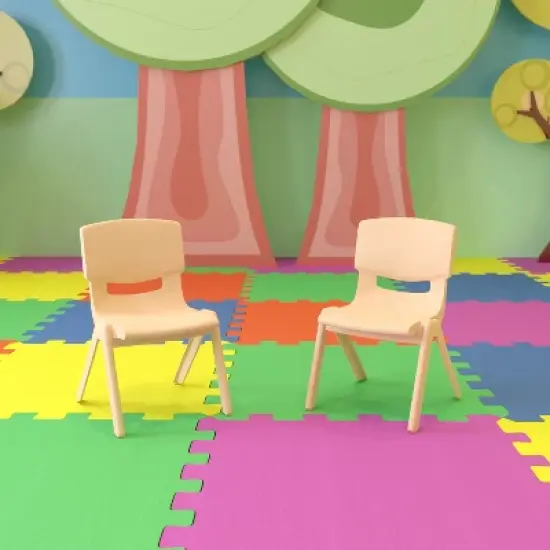 Flash Furniture 2 Pack Plastic Stackable School Chair with 10.5" Seat Height image {1}