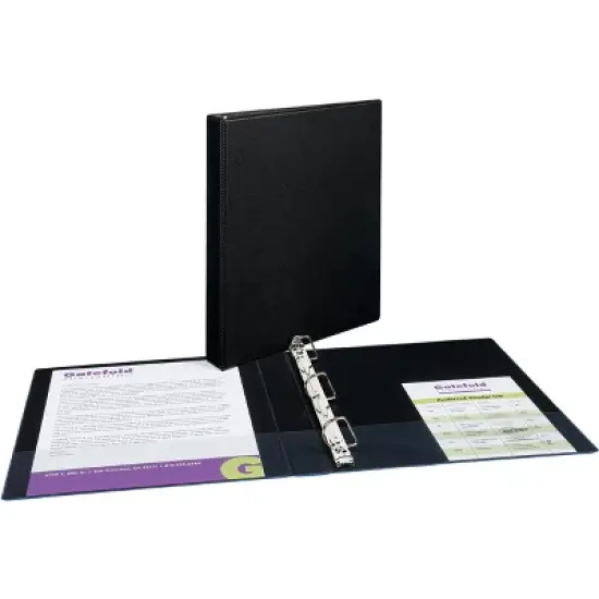Avery Durable 3 Ring Binder, 1 Inch Slant Rings, 3 Black Binders (27250) image {5}
