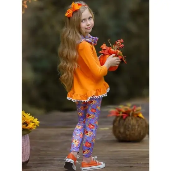 Girls Carve Out Some Fun Tunic, Legging & Scarf Set - Mia Belle Girls image {4}