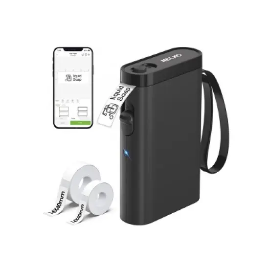 Nelko P21 Bluetooth Label Printer Black 14x40mm 100pc Roll and 14x40mm 180pc Roll image {9}