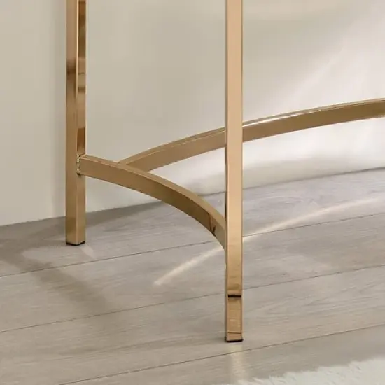 Burwick Writing Desk with Glass Top Gold - miBasics image {4}