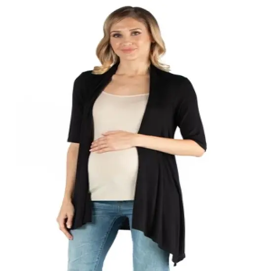 Loose Fit Open Front Maternity Cardigan image {4}