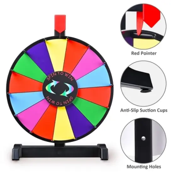 WinSpin Editable Color Prize Wheel Dry Erase Fortune Spinning Game 12"/15"/18"/24" image {2}