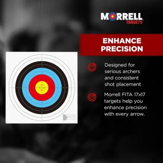 Morrell FITA Compound Bullseye Paper Shooting Targets, 17 x 17-Inch Sheets, for Indoor or Outdoor Ranges, Made with Wood-Free Printed Paper, 100 Count image {4}