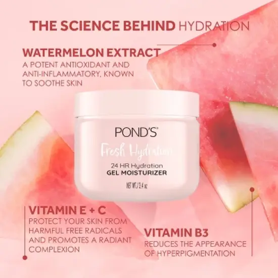 POND'S Gel Fruity HYDRA Watermelon Face Moisturizer - 3.4oz image {2}