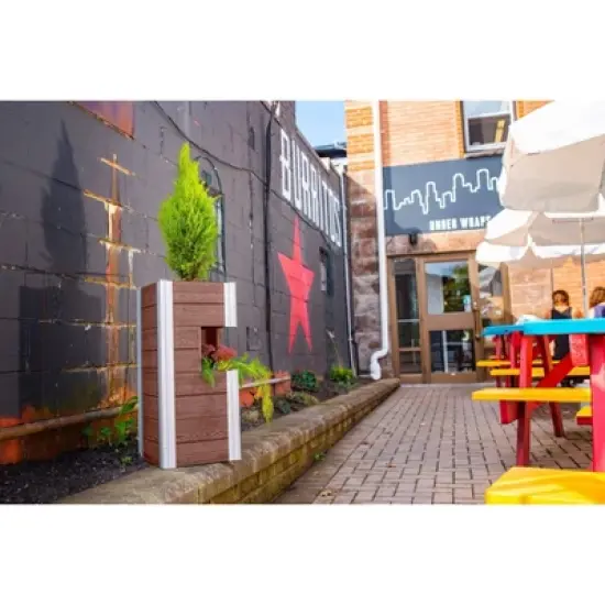 Vita 13" Wide Urbana Pillar Rectangular Vinyl Planter Boxes image {3}