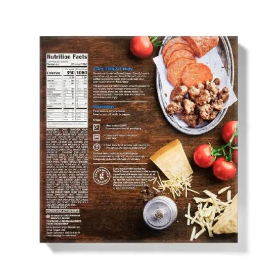 Thin Crust Uncured Pepperoni and Sausage Frozen Pizza - 14.7oz - Good & Gather&trade; image {1}