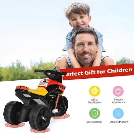 Costway 6V Ride-On Toy Motorcycle Trike 3-Wheel Electric Bicycle w/ Music&Horn image {4}