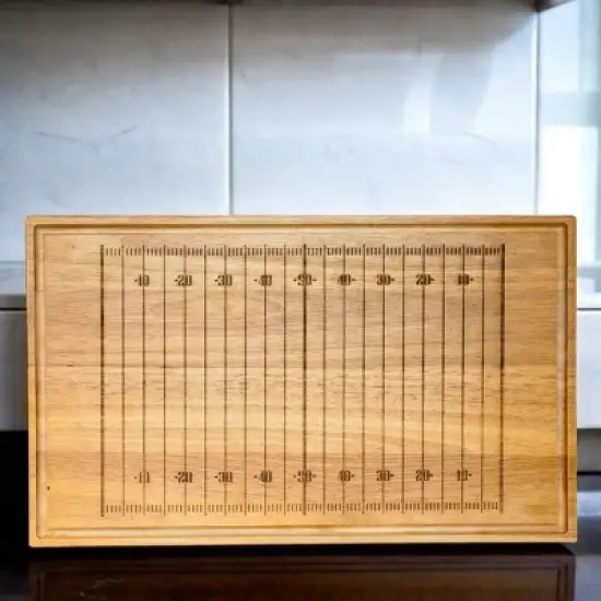 Slickblue Football Field Design Pine Wood Cutting Board, 20"x12" &ndash; Great for Sports Parties & Entertaining image {3}