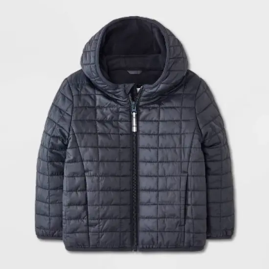 Toddler Boys' Value Puffer Jacket - Cat & Jack&trade; Black image {4}