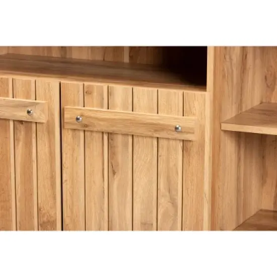 2 Door Eren Farmhouse Wood Dining Room Sideboard Buffet - Baxton Studio image {4}