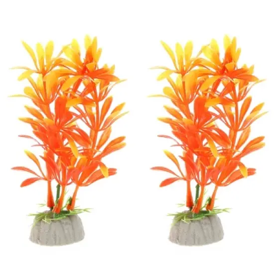 Unique Bargains Aquarium Plastic Plants Tree for Fish Tank Landscape Decoration 2 Pcs image {8}