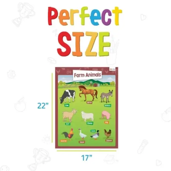 Merka Teacher Supplies Poster Board Classroom Decor Educational Posters For Toddlers Preschool Posters Set Of 16 image {4}