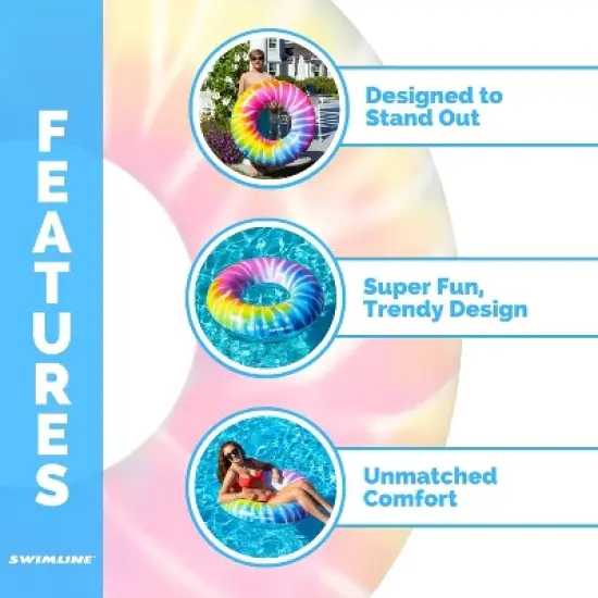 Swimline Inflatable Spiral Tie Dye Swimming Pool Ring - 36.5" image {5}