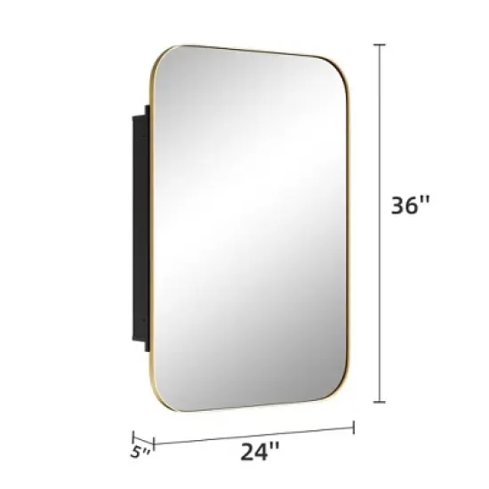 Dovelina Iron Frame Arched Wall Mirror Cabinet Multifunctional Wall-Mounted Mirrored Cabinet with Magnetic Doors image {7}