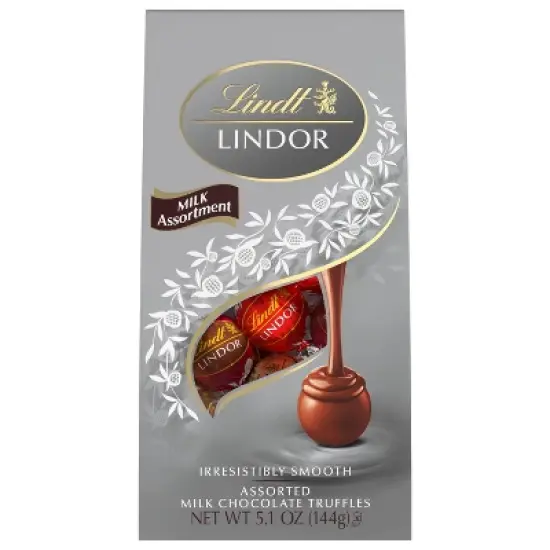 Lindt Lindor Milk Assorted Chocolate Candy Truffles - 5.1oz image {1}