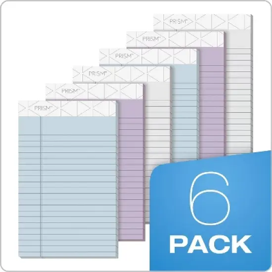 TOPS Prism Plus Colored Legal Pads 8 1/2 x 11 3/4 Pastels 50 Sheets 6 Pads/Pack 63116 image {6}