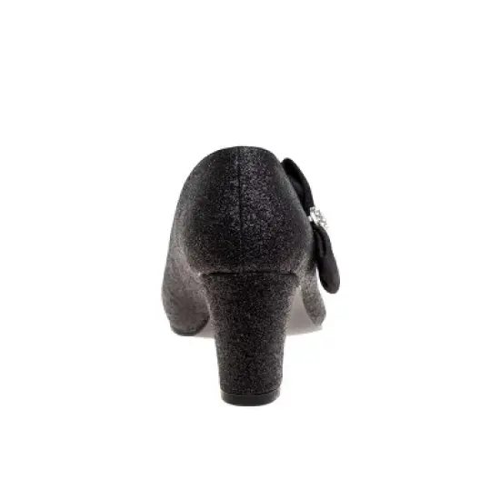 Badgley Mischka Girls Mary Jane Heel Dress Shoes with Bow Detail -Elegant Girls' Pumps, Low Heels, Flower Party, Wedding, Princess (Little Kids/Big Kids) image {3}