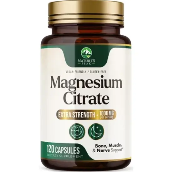 Magnesium Citrate 1000mg Capsules - Extra Strength Magnesium Supplement - 60 Count;120 Count;180 Count;240 Count image {9}