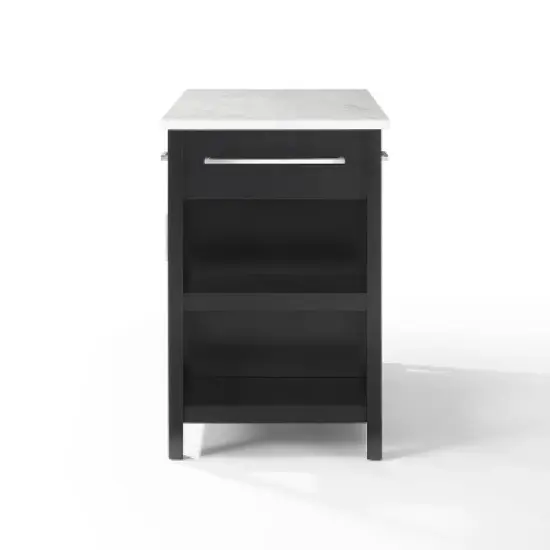Audrey Faux Marble Top Kitchen Island Black - Crosley image {3}