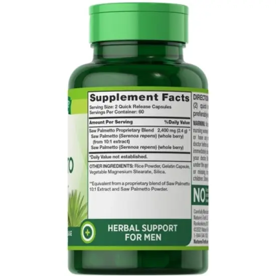 Nature's Truth Saw Palmetto Extract 2400mg | 120 Capsules image {1}
