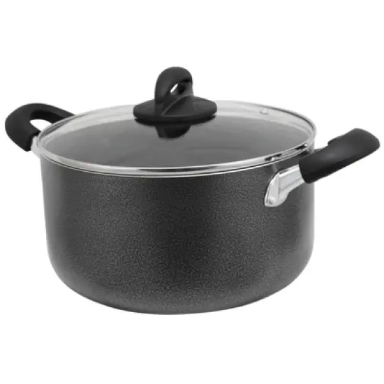 Oster Clairborne 6 Quart Aluminum Hammered Tone Dutch Oven with Lid in Charcoal Grey image {4}