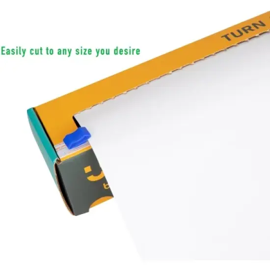 Mind Reader Adhesive Whiteboard Paper, Write On Removable Wall Decal Sticker Sheets, Customizable Size, 2 Dry Erase Markers, 24 in x 10 ft, White image {1}