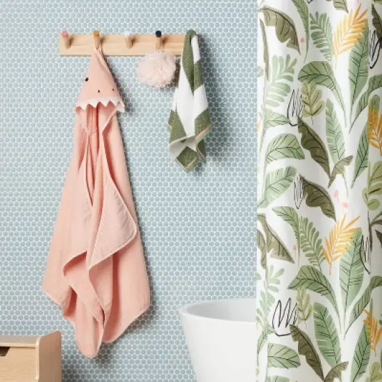 25"x50" Pink Dinosaur Kids' Hooded Towel - Pillowfort&trade; image {1}