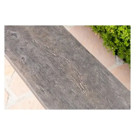 Chalmette Concrete and Steel Dining Bench - Brown - Christopher Knight Home image {3}