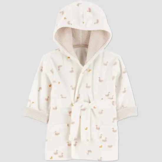 Carter's Just One You&reg;️ Baby Duck Robe - Gray: Midweight Cotton Polyester Bath Wrap, Animal Pattern image {4}