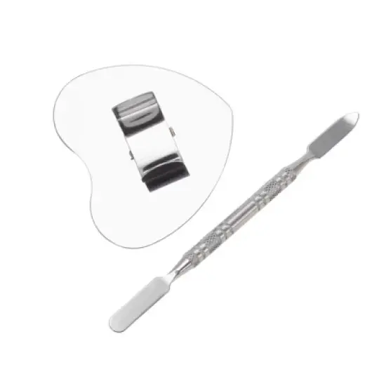 Unique Bargains Portable Heart-Shaped Nail Art Palette Silver Tone 1 Set image {6}